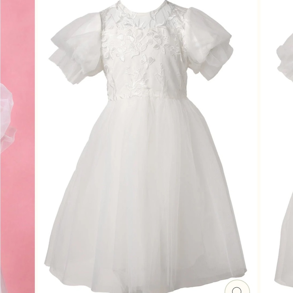 Ivy City Co mini Audra dress White Knee-Length Puff Sleeve A-Line Dress